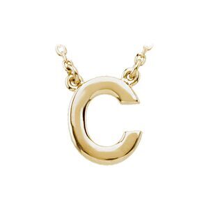 14K Yellow Gold, Kendall Collection, Block Initial C Necklace, 16 Inch